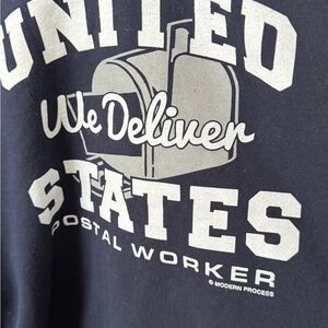 Gildan Navy Graphic Hoodie sweatshirt United States postal worker rural carrier